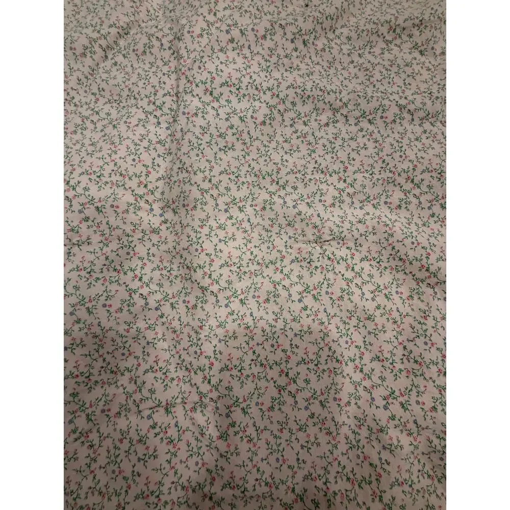 Vintage Patchwork Quilt 89x101 Double Sided Floral Pastel Bedspread Handmade